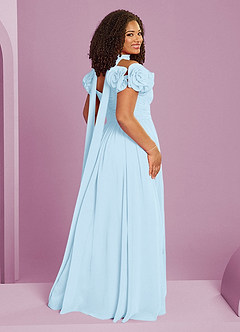 Barbie ♥ Azazie Bridesmaid Dresses Sky Blue A-Line Off the Shoulder Chiffon Convertible Dress image17