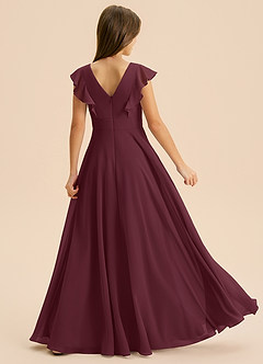 Azazie Anysa Junior Robe Trapèze en Mousseline de soie Rayé Cabernet image2