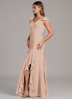 Azazie Nessa Bridesmaid Dresses English Rose A-Line Chiffon Dress image5