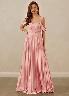 Christian Siriano Bridal for Azazie 1013 Brautjungfernkleider A-Linie Schulterfrei Chiffon Kleid Rosettenrosa image8