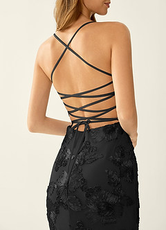 Kailani Black 3D Flowers Corset Mermaid Lace Up Back Prom Dress image7