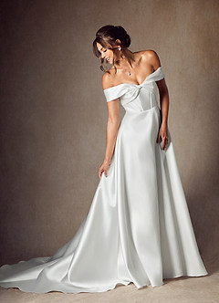Azazie Kaylynn Wedding Dresses Diamond White A-Line Sweetheart Neckline Mikado Dress image5