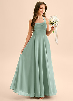 Azazie Kady Junior Agave A-Line Sweetheart Neckline Chiffon Dress image5