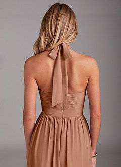 Azazie Avary Bridesmaid Dresses Bronzer A-Line Pleated Chiffon Dress image7