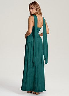 Azazie Tierney Bridesmaid Dresses Peacock A-Line Strapless Chiffon Convertible Dress image4