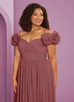 Barbie ♥ Azazie Bridesmaid Dresses Amethyst A-Line Off the Shoulder Chiffon Convertible Dress image9