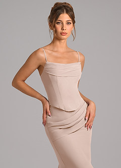Azazie Sorrel Robes de demoiselle d'honneur Robe Sirène en Mousseline de soie Corset Rose Anglais image8