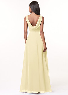 Azazie Karina Bridesmaid Dresses Lemon Sorbet A-Line Pleated Chiffon Dress image2