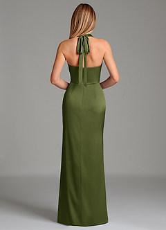 Azazie Serenity Bridesmaid Dresses Olive Mermaid Sweetheart Neckline Stretch Satin Dress image6