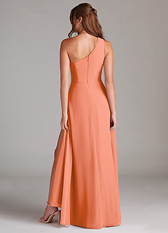 Azazie Brooke Bridesmaid Dresses Sunset A-Line One Shoulder Chiffon Dress image7