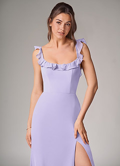 Azazie Callie Bridesmaid Dresses Lilac Mermaid Side Slit Chiffon Convertible Dress image5