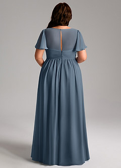 Azazie Verna Maternity Bridesmaid Dresses A-Line V-Neck Ruched Chiffon Floor-Length Dress image12