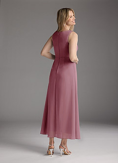 Azazie Anitta Mother of the Bride Dresses Vintage Mauve Jumpsuit/Pantsuit Pleated Stretch Crepe Dress image5
