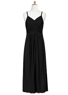 Azazie Luxy Junior Black Pleated Mesh Dress image6