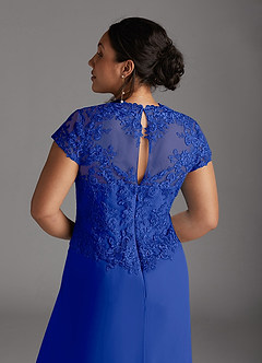 Azazie Junie Mother of the Bride Dresses Royal Blue A-Line Lace Chiffon Dress image9