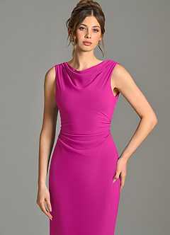 Azazie Kieryn Brautjungfernkleider Meerjungfrau-Linie Plissee Chiffon Kleid Fuchsia image6