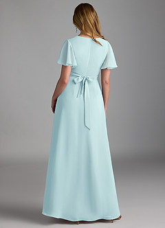 Azazie Zaniah Bridesmaid Dresses Sea Glass A-Line Chiffon Dress image2