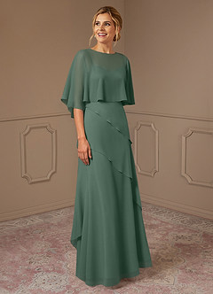 Azazie Bowie Mother of the Bride Dresses Eucalyptus A-Line Chiffon Dress image2