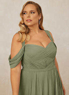 Christian Siriano Bridal for Azazie 1013 Bridesmaid Dresses Pistachio A-Line Off the Shoulder Chiffon Dress image15