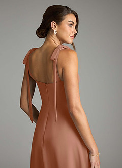 Azazie Debra Bridesmaid Dresses Bronzer A-Line with Pockets Chiffon Convertible Dress image9