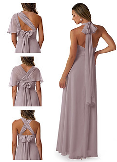 Azazie Fifi Bridesmaid Dresses Dusk A-Line Strapless Chiffon Convertible Dress image8
