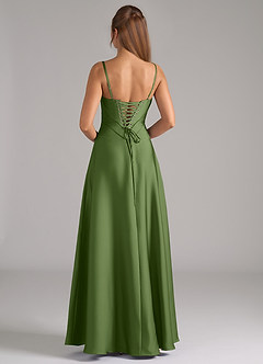 Azazie Valentine Robes de demoiselle d'honneur Robe Trapèze en Satin extensible Corset Genévrier image5