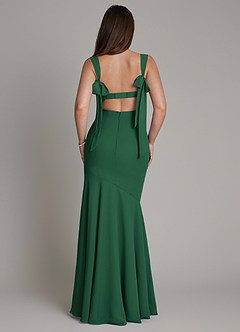 Azazie Carlotta Bridesmaid Dresses Dark Green Mermaid Sweetheart Neckline Chiffon Dress image3
