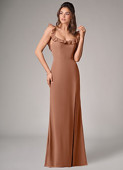 Azazie Callie Bridesmaid Dresses Bronzer Mermaid Side Slit Chiffon Convertible Dress image3