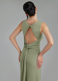 Azazie Ariel Robes de demoiselle d'honneur Robe Sirène en Jersey extensible de qualité supérieure Encolure carrée Pistache image9