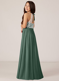 Azazie Fahari Junior A-Linie Spitze Chiffon Kleid Seemoos image5