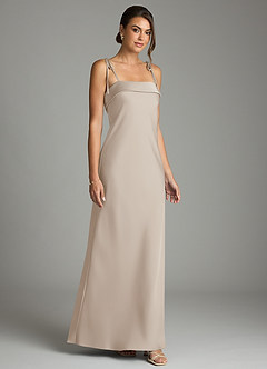 Azazie Ellia Brudtärnklänningar Klä av Tubklänning i Stretch Satin Rosett Frost image3