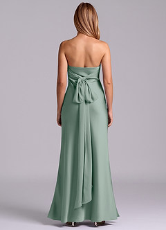 Azazie Ailanie Brudtärnklänningar Klä av Tubklänning i Stretch Satin Axelbandslös Silversalvia image7