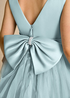Azazie Pear Flower Girl Dresses Mist Ball-Gown Bow Tulle Dress image6