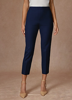 front Kennedy Blue Refined Weave  Performance Dress Pants
