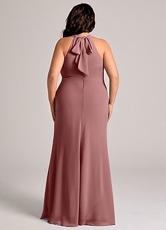 Azazie Doretta 신부 들러리 드레스 인어 주름진 쉬폰 바닥 길이 드레스 image7