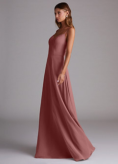 Azazie Marley Bridesmaid Dresses Desert Rose A-Line Off the Shoulder Chiffon Convertible Dress image6