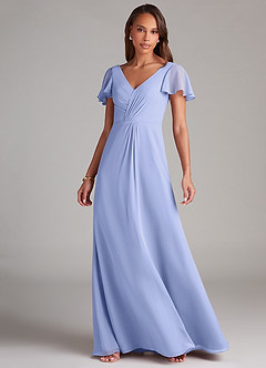 Azazie Soren Bridesmaid Dresses Lavender A-Line Ruched Chiffon Dress image3