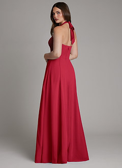 Azazie Irina Bridesmaid Dresses Scarlet A-Line Pleated Chiffon Dress image6