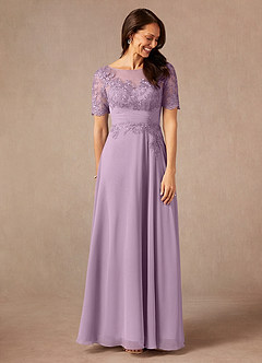Azazie Raissa Kleider für die Brautmutter A-Linie Spitze Chiffon Kleid Blauregen image7