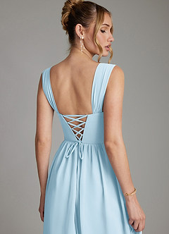 Azazie Caterina Bridesmaid Dresses Sky Blue A-Line Corset Chiffon Dress image2