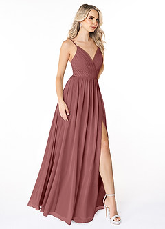 Azazie Gracie Robes de demoiselle d'honneur Robe Trapèze en Mousseline de soie Plissée Améthyste image5