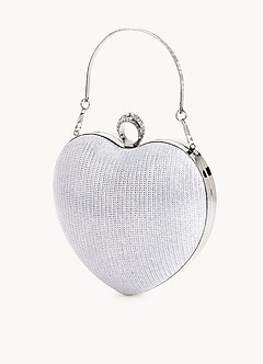 front Shimmering Heart Clutch