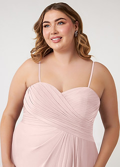 Azazie Arabella Allure Brautjungfernkleider Wandelbar A-Linie Herzausschnitt Chiffon Kleid Zartrosa image18