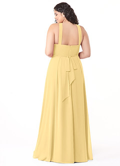Azazie Dixie Robes de demoiselle d'honneur Robe Trapèze en Mousseline de soie Dos nu plissé Beurre image10
