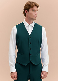 front James Vert Pin Gilet de costume