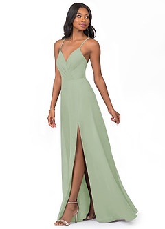 Azazie Everleigh Bridesmaid Dresses Dusty Sage A-Line Sweetheart Pleated Chiffon Dress image6