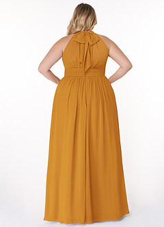 Azazie Iman Bridesmaid Dresses Butterscotch A-Line A-Line Ruched Chiffon Dress image9