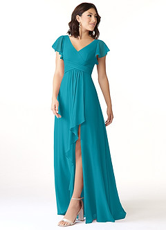 Azazie Omari Bridesmaid Dresses Jade A-Line Chiffon Dress image4