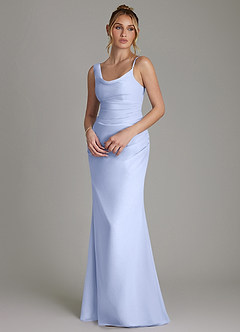 Azazie Ama Bridesmaid Dresses Ice A-Line Pleated Chiffon Dress image3