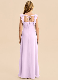 Azazie Nori Junior Frosted Lilac A-Line Ruched Chiffon Dress image2